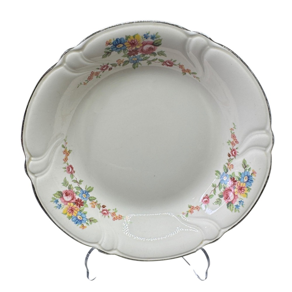 Vintage Taylor Smith Taylor‎ Rose Garden Soup Cereal Bowl Scalloped Edge